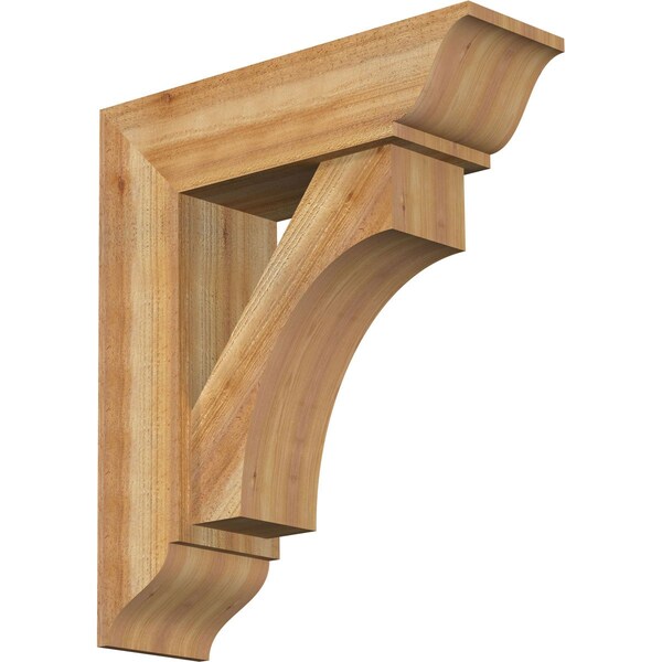Ekena Millwork Westlake Traditional Rough Sawn Bracket w/ Offset Brace, Western Red Cedar, 8"W x 26"D x 30"H BKT0806X26X30WTL01RWR - main